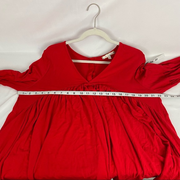 Anthropologie Eri + Ali Button Back Swing Top Red Size XL - Picture 7 of 9